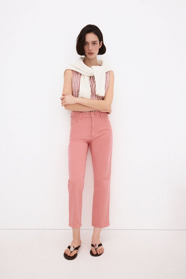 Pedro del Hierro Jeans reto capri b&aacute;sico Coral
