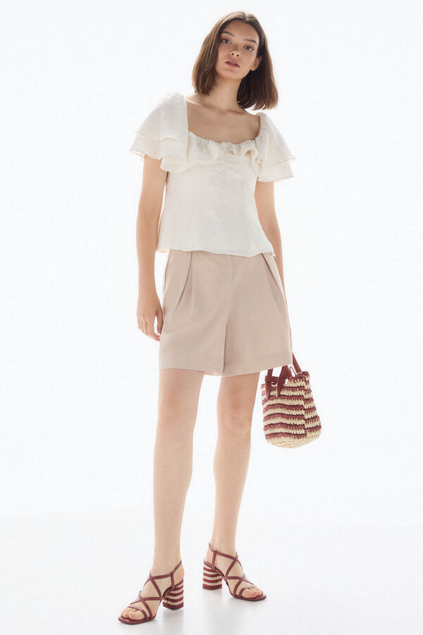 TFP by Tamara Falcó Top rústico volantes Blanco