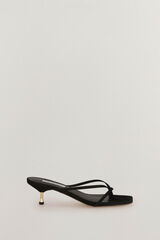 Pedro del Hierro Sandalia Mule Tac&oacute;n Dorado Negro