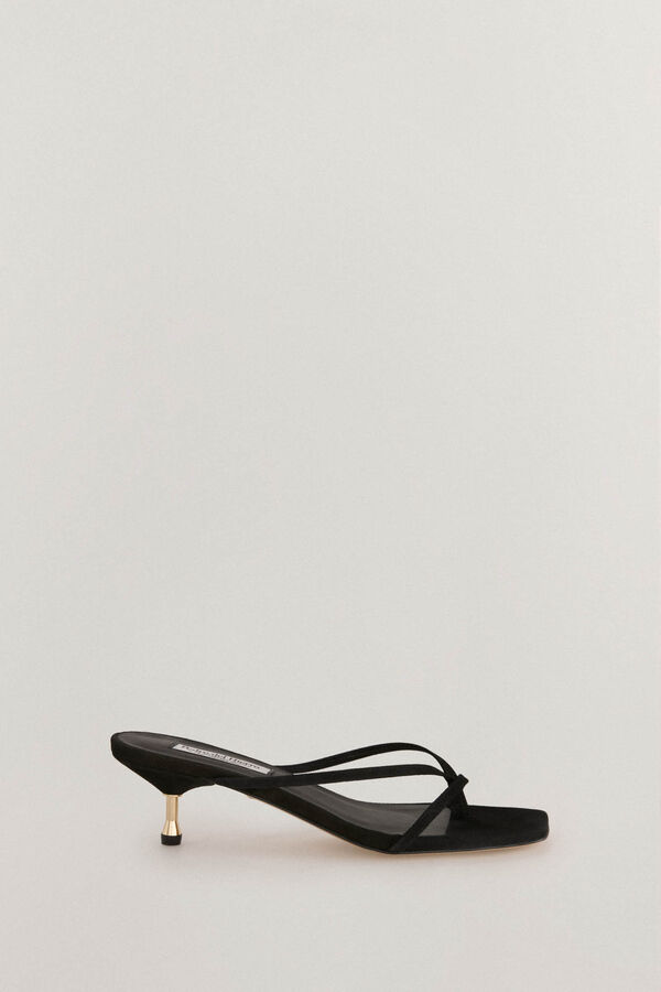 Pedro del Hierro Sandalia Mule Tac&oacute;n Dorado Negro