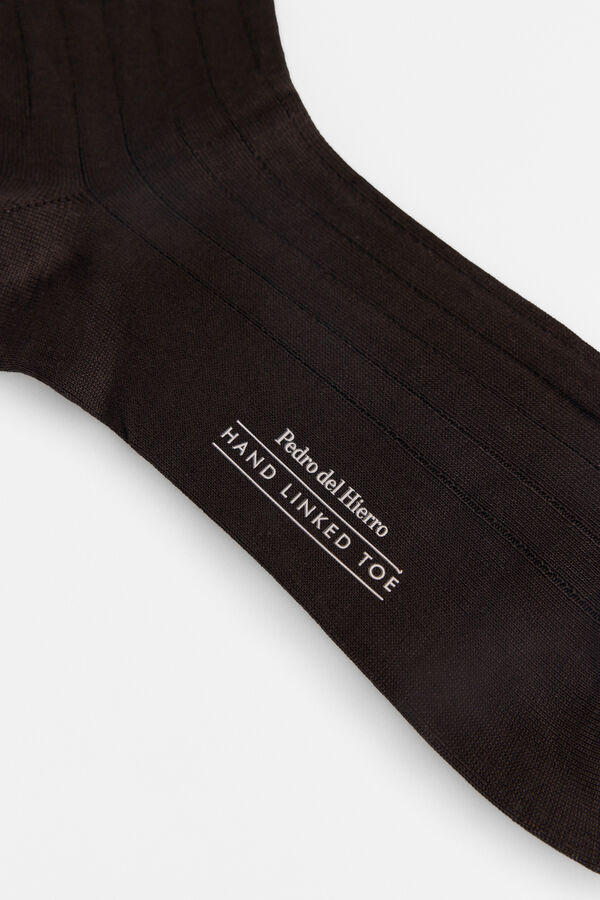 Pedro del Hierro Meia lisa vestir Marrom
