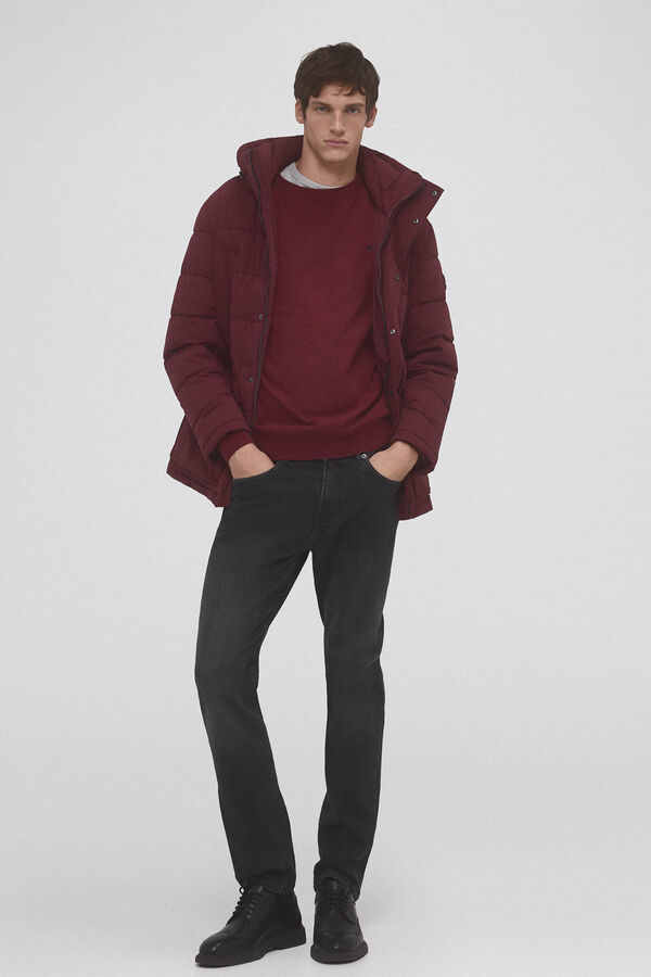 Pedro del Hierro Parka curta acolchoada Bordeaux