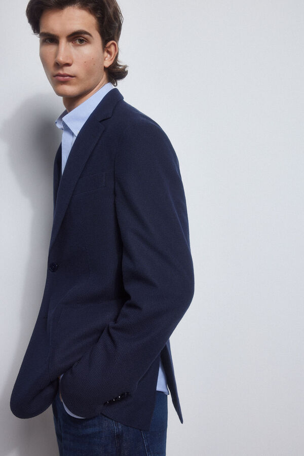 Pedro del Hierro Americana de punto con desmontable Azul