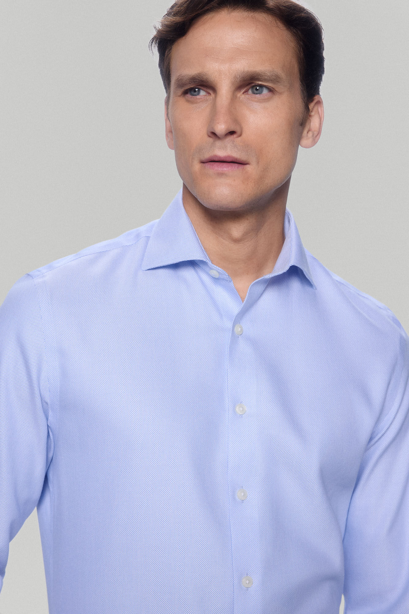 Pedro del Hierro camisa vestir gemelos estructura lisa non iron + antimanchas