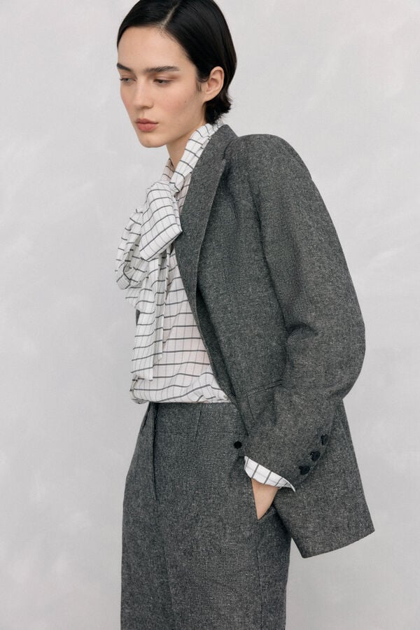 Pedro del Hierro Cal&ccedil;as retas cheviot Cizento