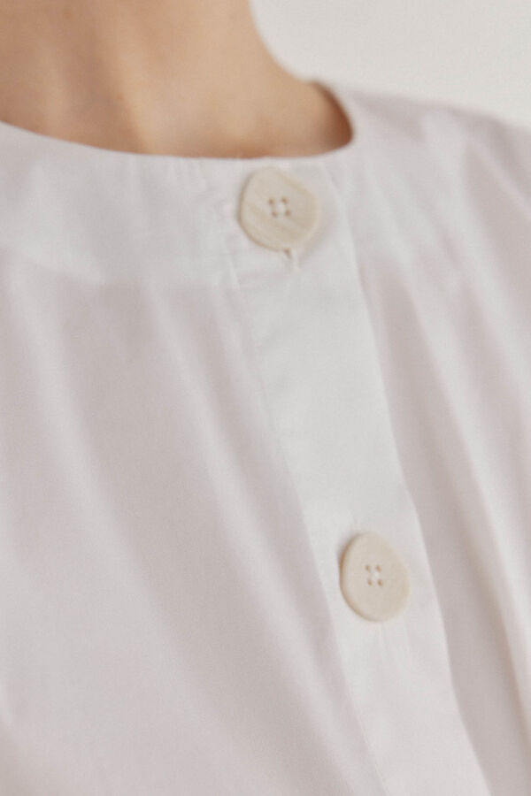 Pedro del Hierro Camisa blus&oacute;n detalle hombro Crudo