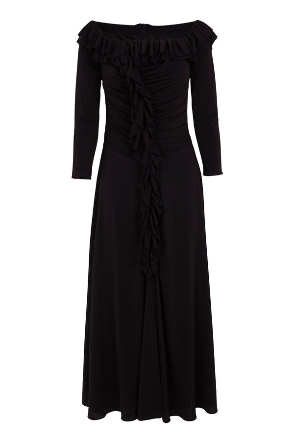 TFP by Tamara Falcó Vestido de punto con volantes Negro