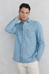 Pedro del Hierro Camisa chambray Azul