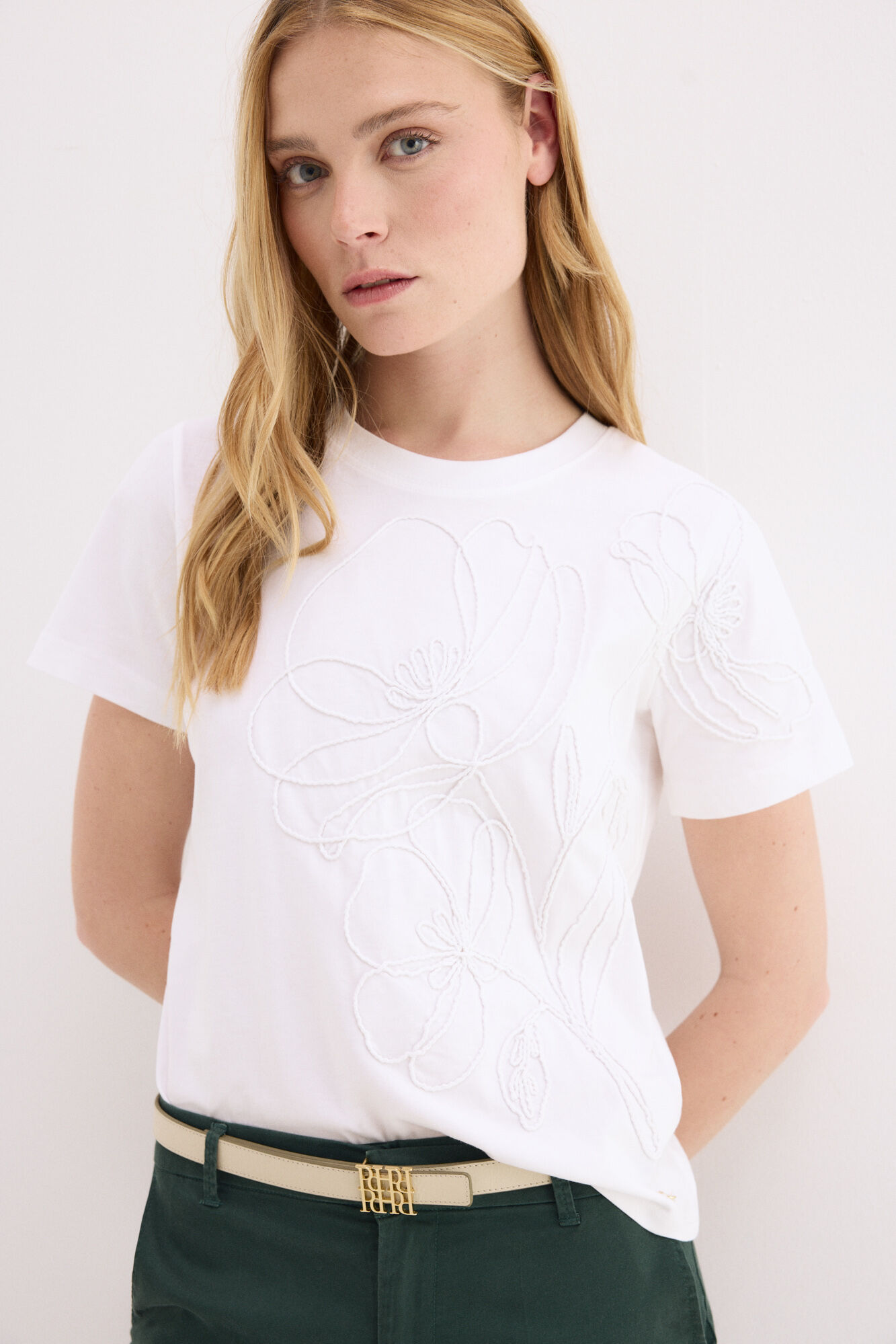 Pedro del Hierro Camiseta manga corta bordado cordon