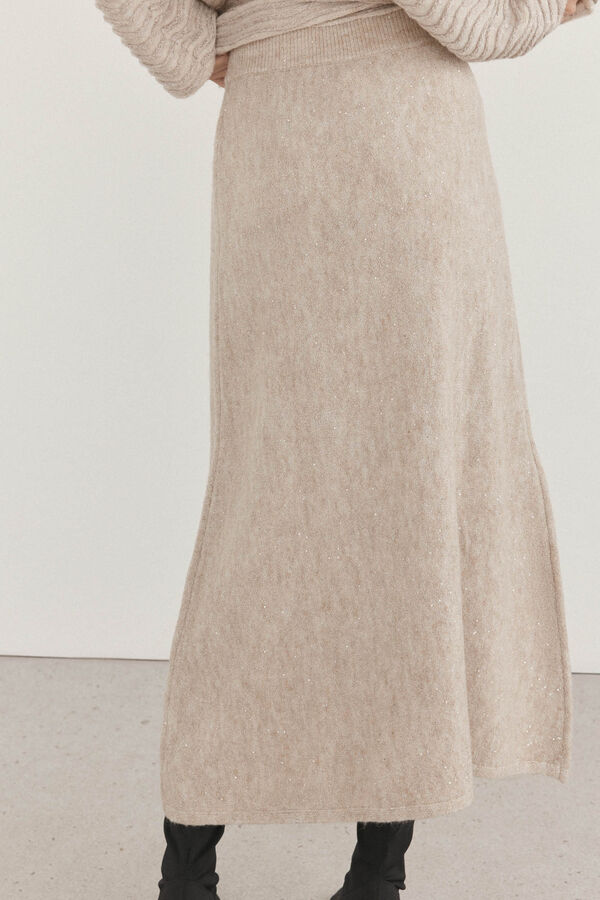 Pedro del Hierro Saia de malha com lantejoulas Cizento