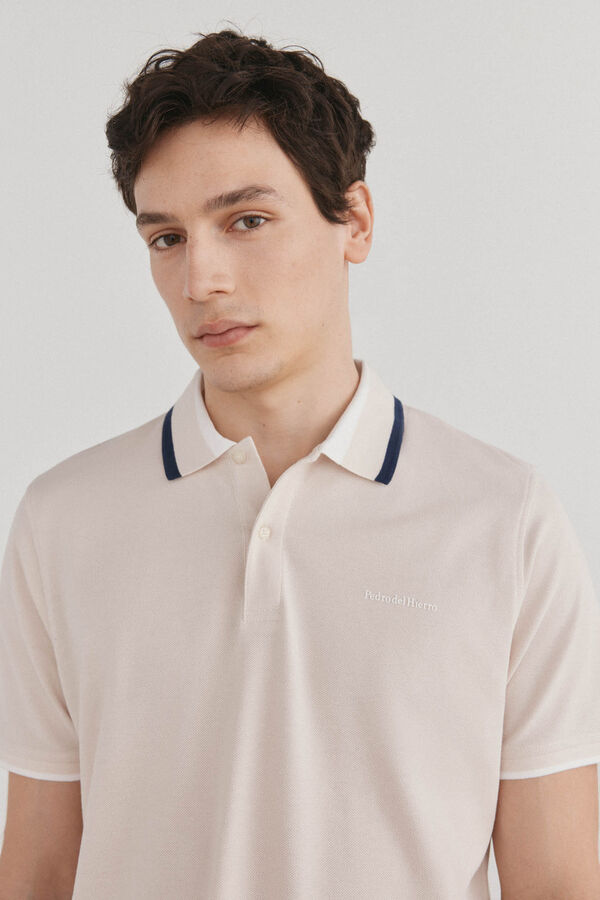 Pedro del Hierro Polo cuello fantas&iacute;a Beige