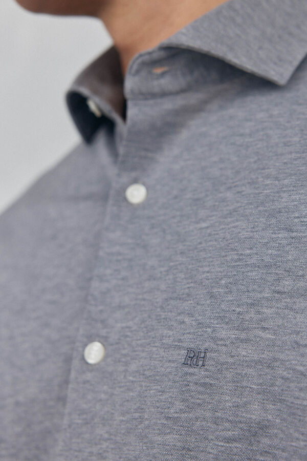 Pedro del Hierro Camisa de malha malha Cizento