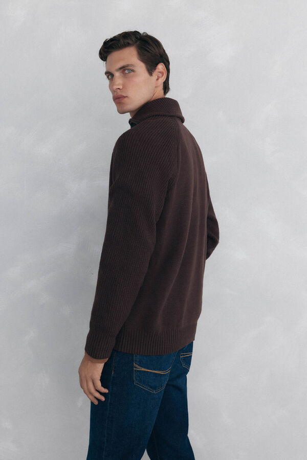 Pedro del Hierro Jersey cuello vespa Marr&oacute;n