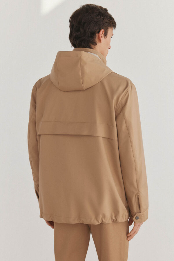 Pedro del Hierro Parka leve com capuz Beige