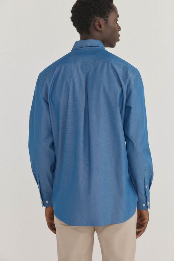 Pedro del Hierro Camisa lisa popel&iacute;n Azul