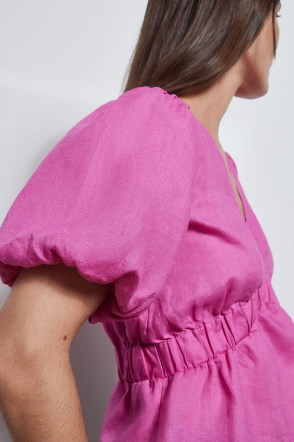 Pedro del Hierro Top lino manga corta Morado