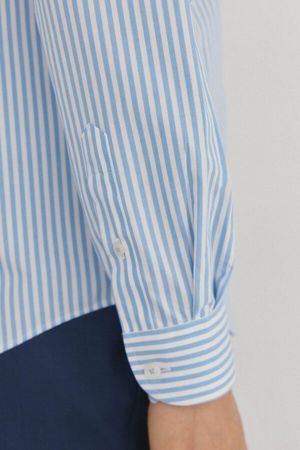 Pedro del Hierro Camisa vestir rayas non iron + antimanchas Azul