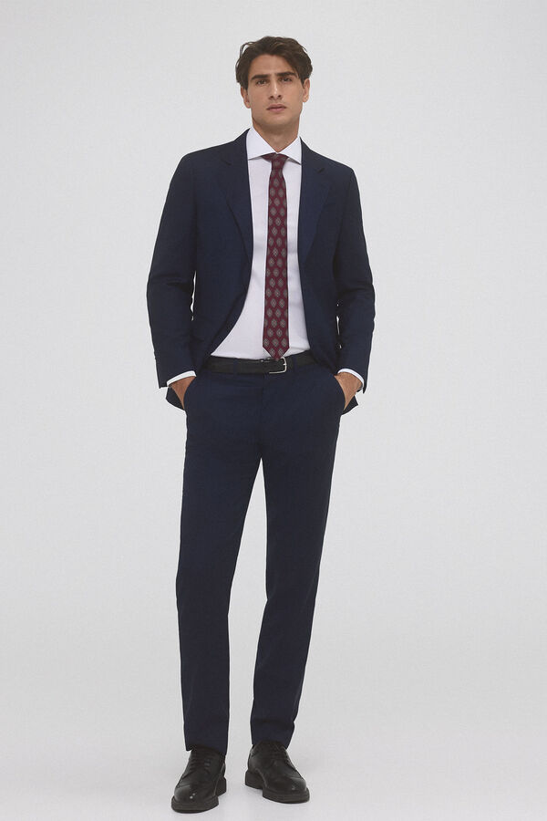 Pedro del Hierro Pantal&oacute;n traje cuadro slim Azul