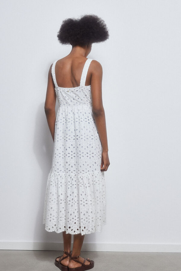 Pedro del Hierro Vestido algodon perforado Crudo