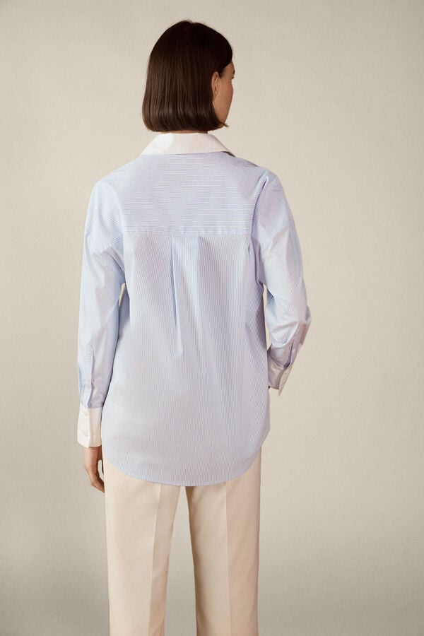 TFP by Tamara Falc&oacute; Camisa combinada em popelina Azul