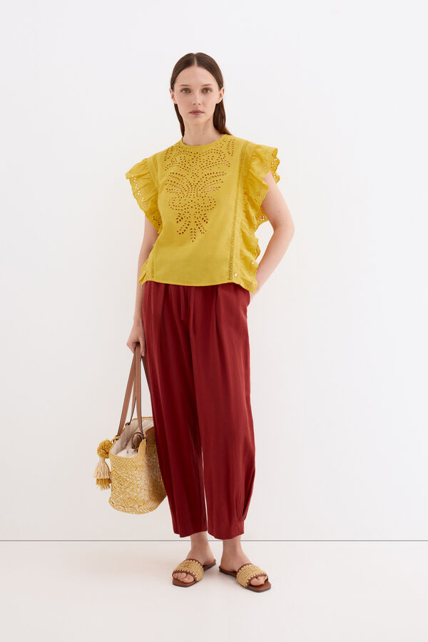 Pedro del Hierro T-shirt sem mangas com dourados Amarelo