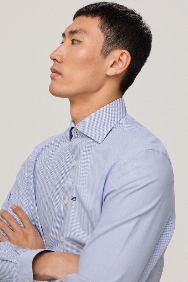 Pedro del Hierro Camisa vestir non iron y antimanchas rayas classic fit Azul