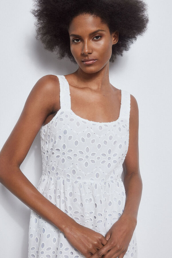 Pedro del Hierro Vestido algodon perforado Crudo