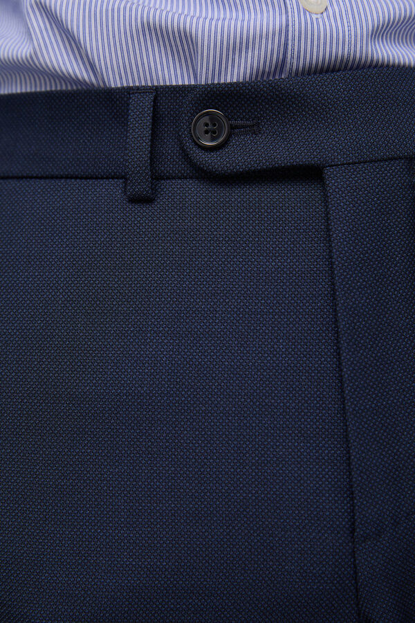 Pedro del Hierro Pantal&oacute;n traje ojo de perdiz en slim fit Azul