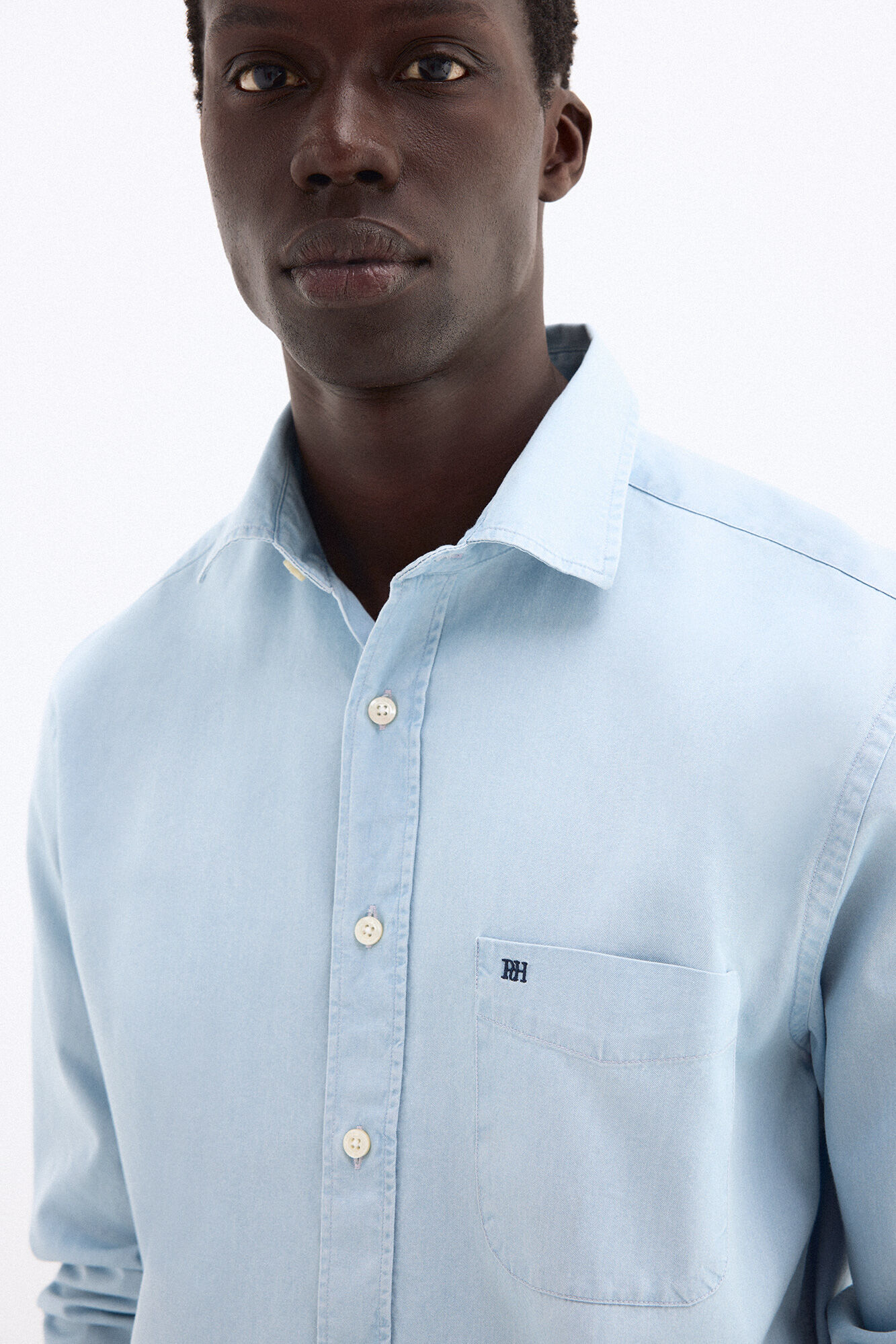 Pedro del Hierro Camisa denim de tecido italiano