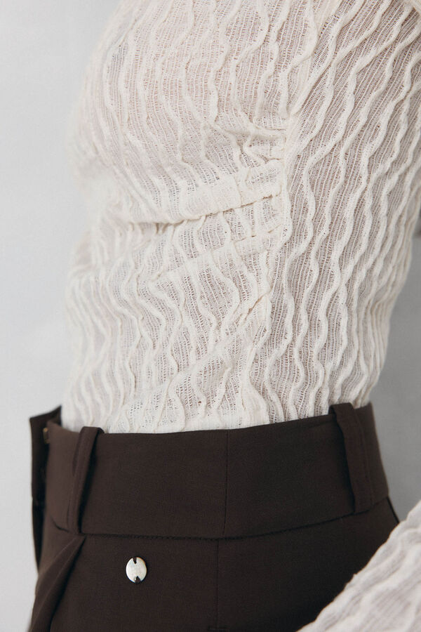 Pedro del Hierro Camiseta estructura manga larga Crudo