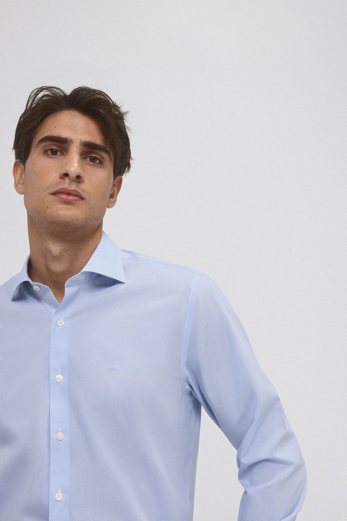 Pedro del Hierro Camisa aos quadrados non iron + antimanchas