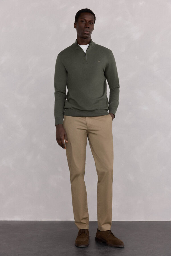 Pedro del Hierro Cal&ccedil;a cal&ccedil;as chino com estampa slim fit Beige