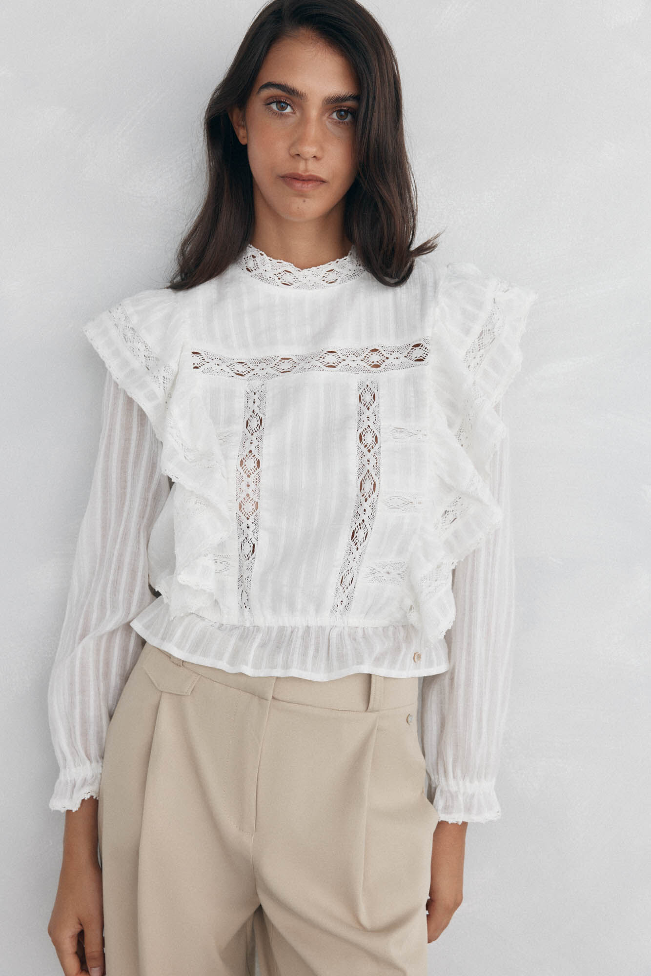 Pedro del Hierro Blusa rom&aacute;ntica volante