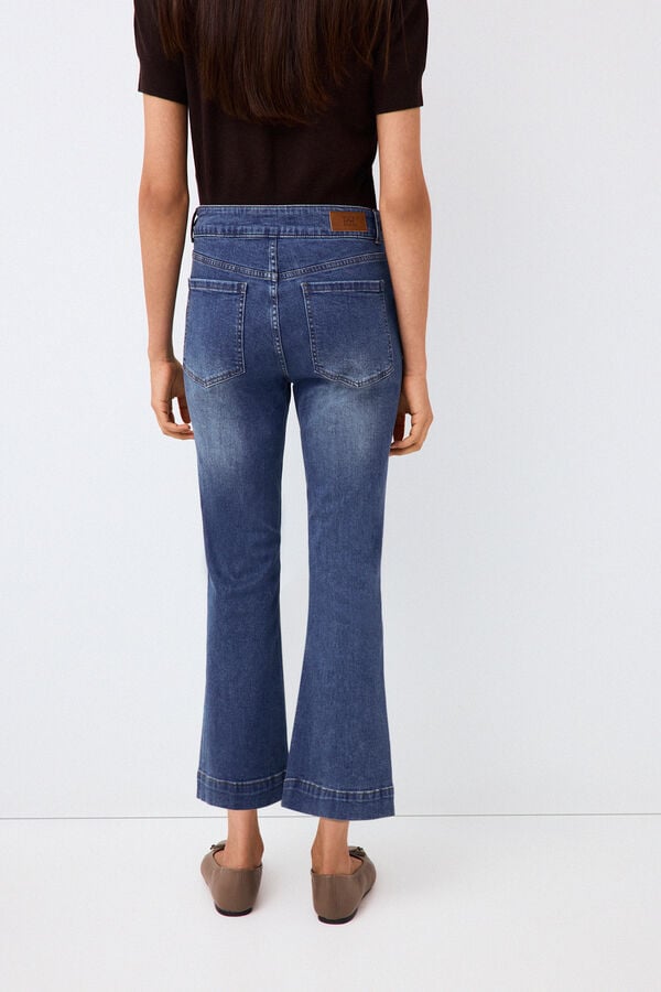 Pedro del Hierro Jeans flare cropped Azul