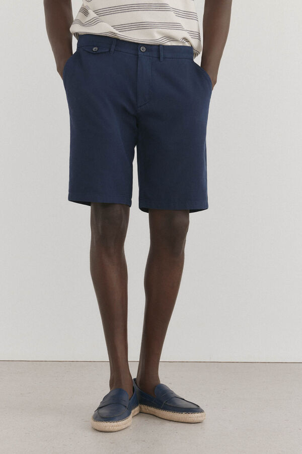 Pedro del Hierro Bermuda cal&ccedil;as chino com bolso Azul