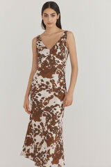 Pedro del Hierro Vestido estampado tirantes Gris
