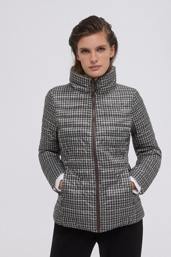 Pedro del Hierro Jaqueta acolchoada revers&iacute;vel estampada Marrom