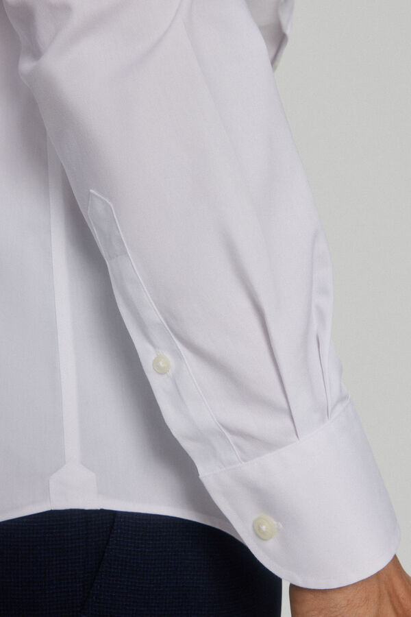 Pedro del Hierro Camisa pinpoint lisa non-iron + anti manchas Branco
