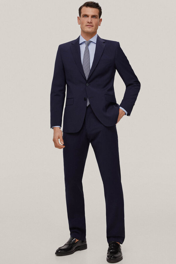 Pedro del Hierro Blazer fato liso bi<br>-stretch Azul