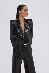 Pedro del Hierro Blazer curto de lantejoulas Bordeaux