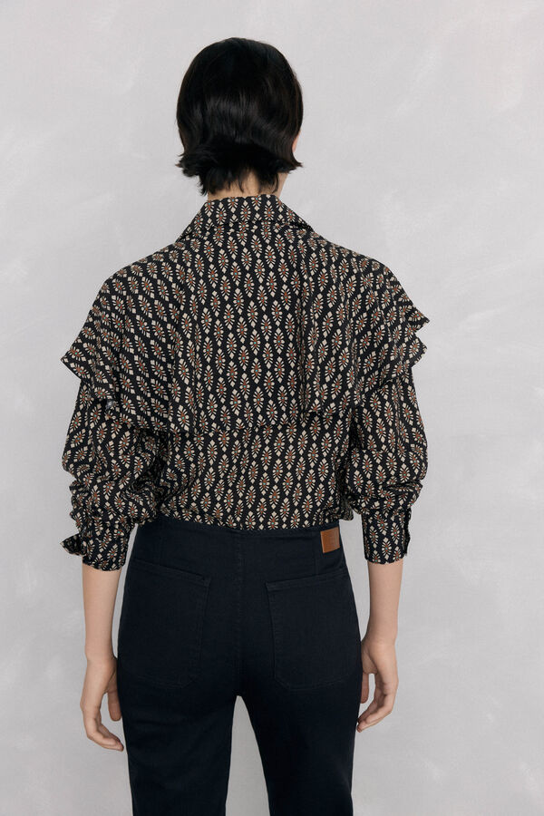 Pedro del Hierro Blusa estampada capa Cizento