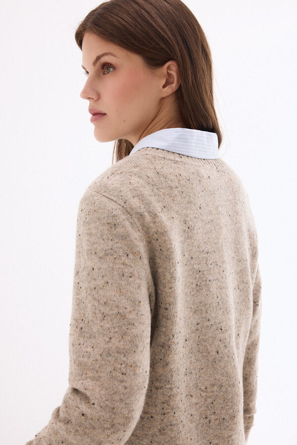 Pedro del Hierro Jersey cuello redondo Crudo