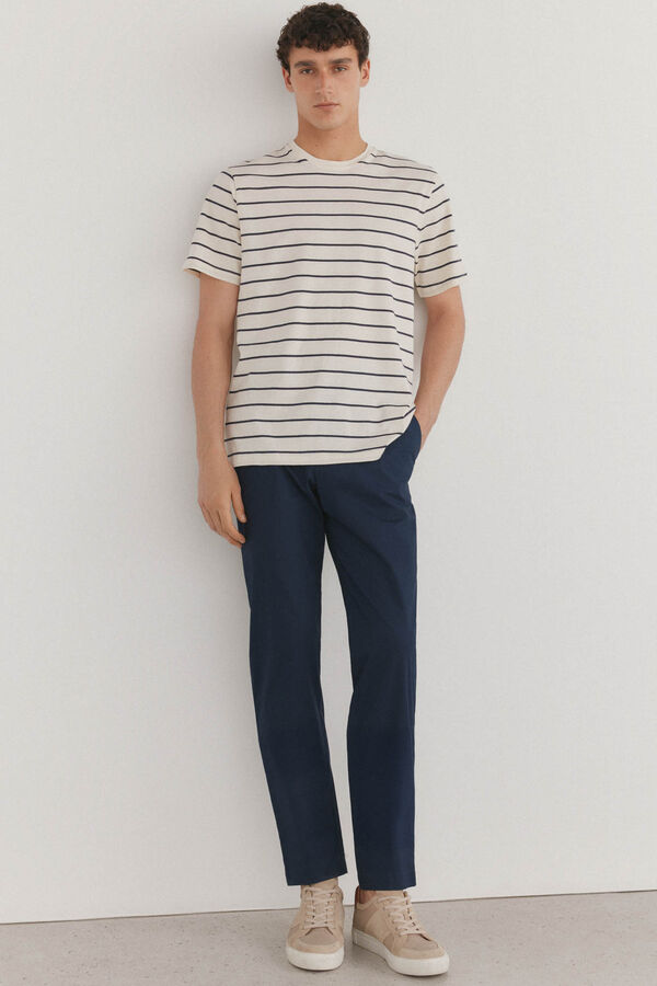 Pedro del Hierro Camiseta r&uacute;stica de rayas Crudo