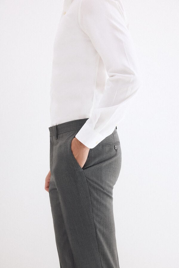 Pedro del Hierro Cal&ccedil;as slim bi-stretch em canvas Cizento