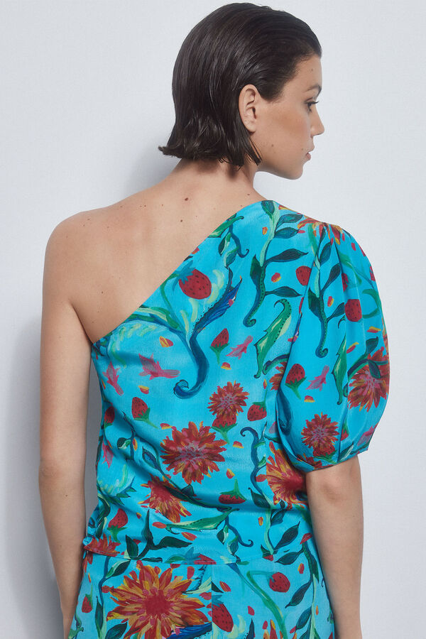 Pedro del Hierro Top assim&eacute;trico estampado Azul