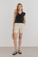 Pedro del Hierro Camiseta combinada bordada Negro