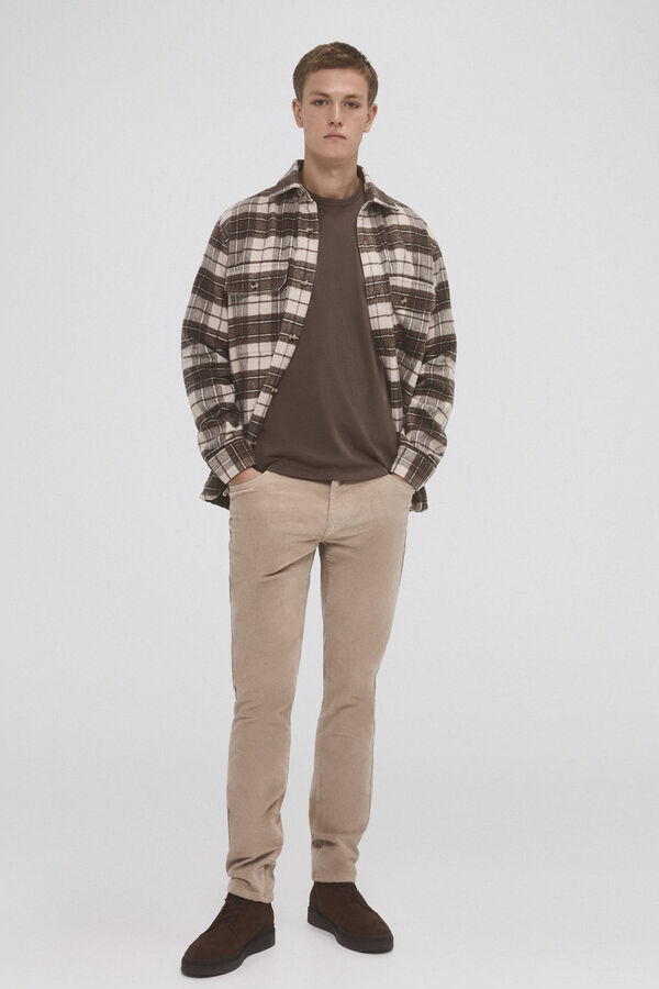 Pedro del Hierro Sobrecamisa cuadros Beige