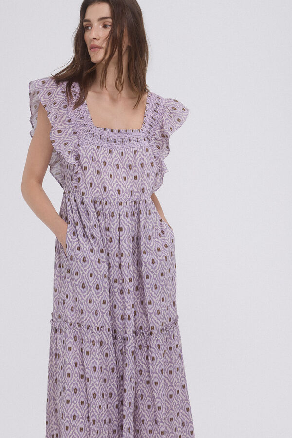 Pedro del Hierro Vestido t&uacute;nica estampado P&uacute;rpura