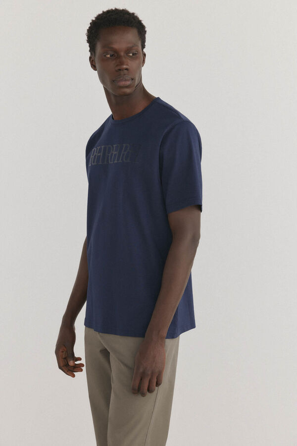 Pedro del Hierro Camiseta fantasia com logo grande Azul