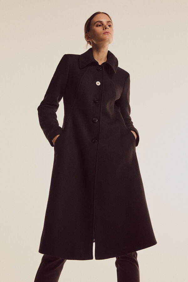 Pedro del Hierro Abrigo botones Negro